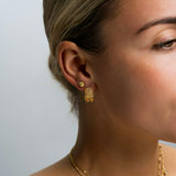 Fancy Diamond Stardust 5 Row Hoops