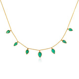 Dancing Emerald Tear Drop Necklace