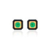 Ishtar Emerald & Onyx Stud Earrings