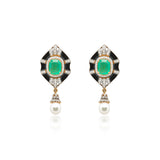 Helena Emerald & Onyx Drop Earrings