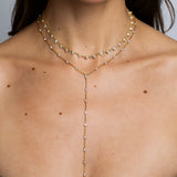 Diamond Dancing Bezel Lariat Necklace