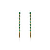 Emerald Linear Spike Drop Earrings