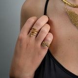 Serpentine Fancy Color Pear Wrap Ring