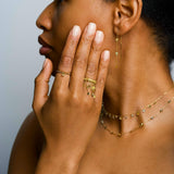 Fancy Color Beaded Drill Diamond Drop Ring