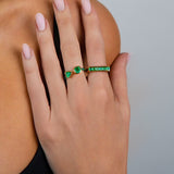 Emerald Fancy Shape Bezel Gap Ring