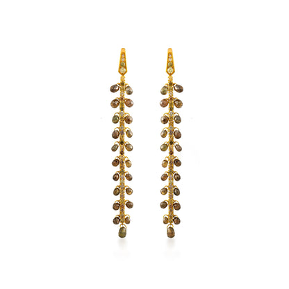 Fancy Color Briolette Linear Earrings