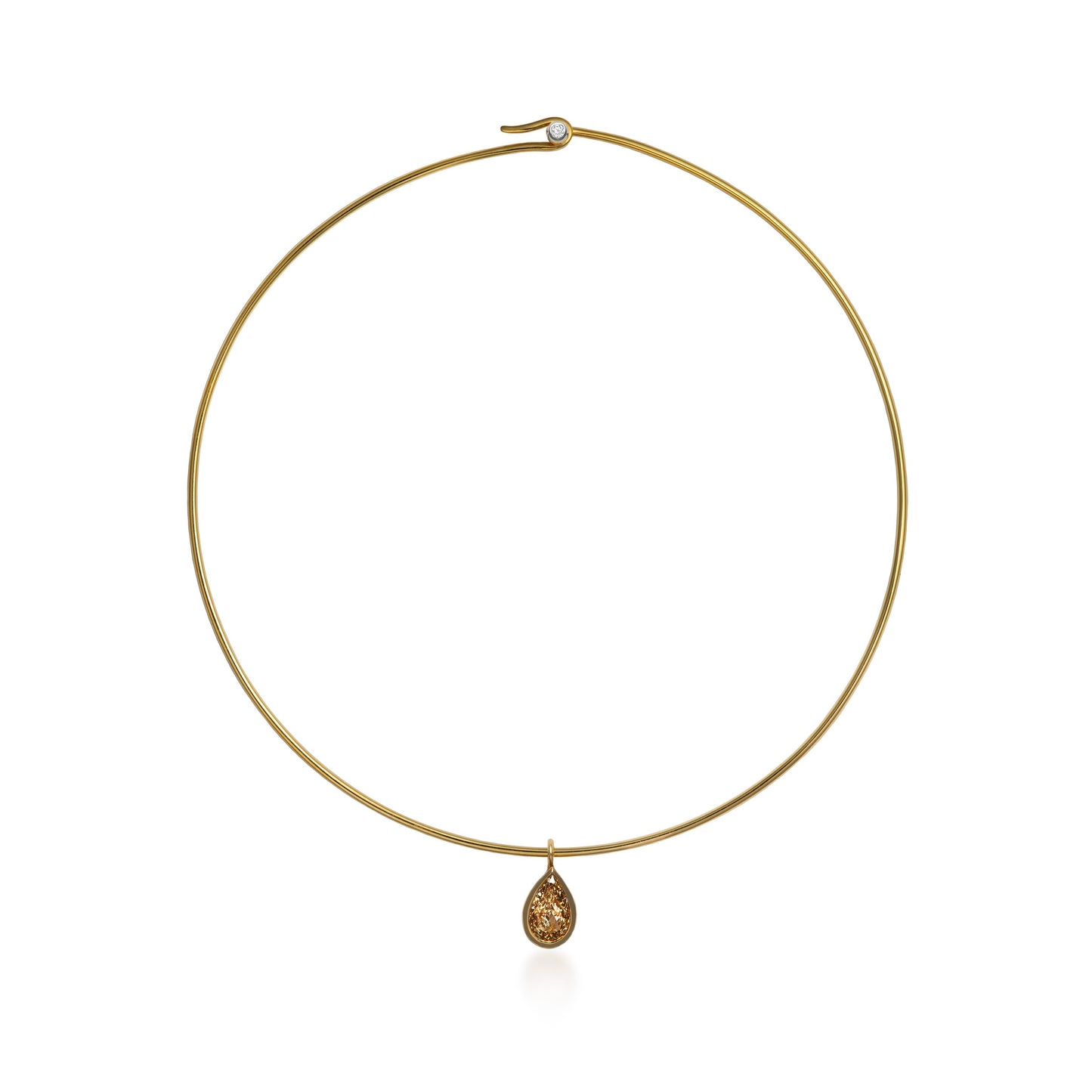 Cleo Choker with Fancy Colored Diamond Pear Drop