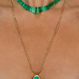 Large Ishtar Emerald Oval Necklace
