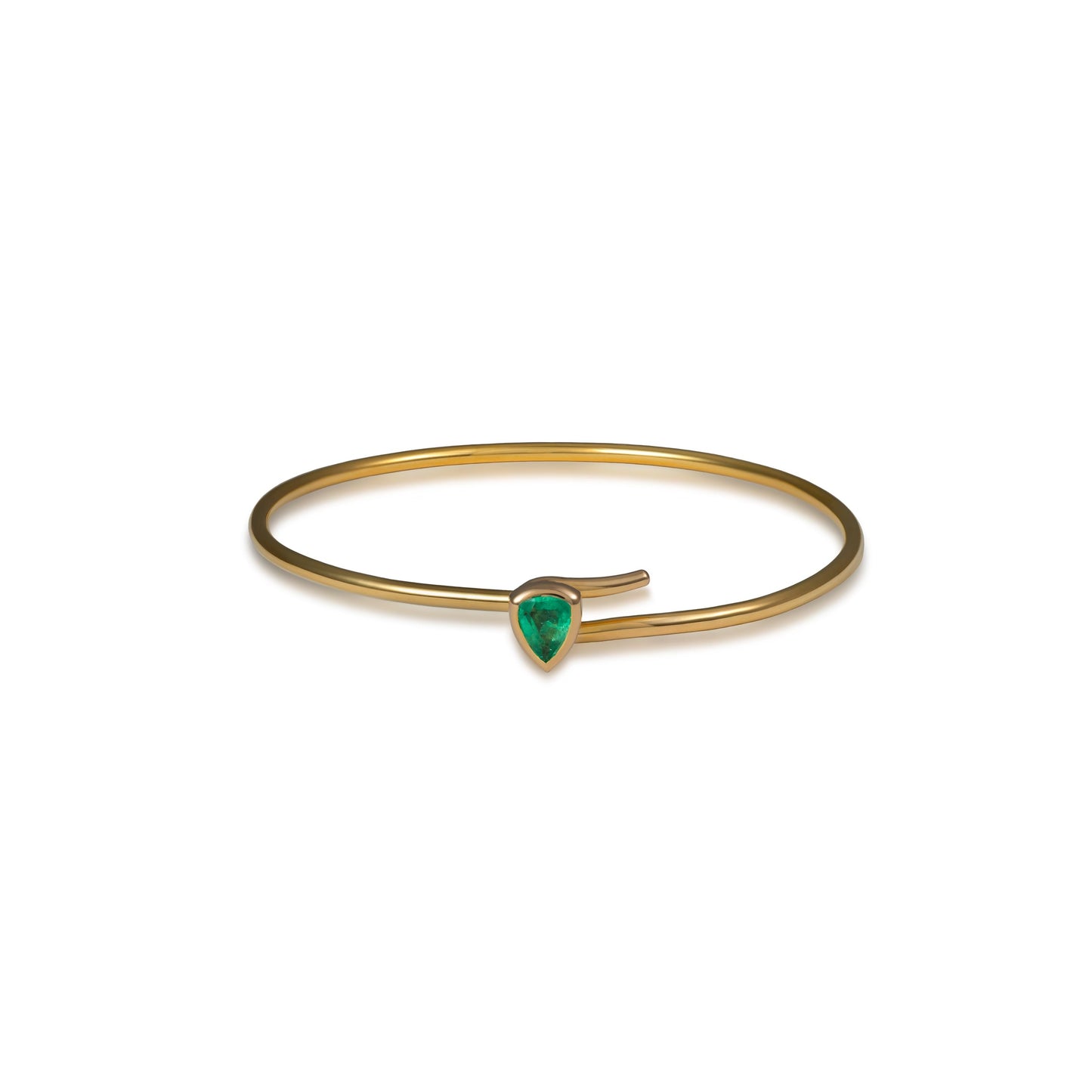 The JJ Knot Marquise Emerald Bangle