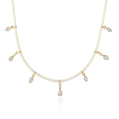 7 Pear Drop Pearl Necklace