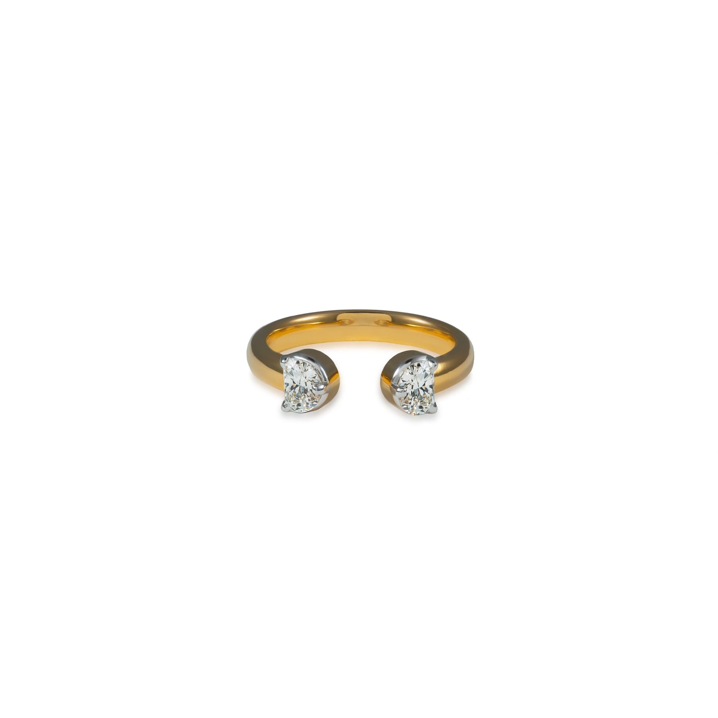 Diamond Half Moon Gap Ring