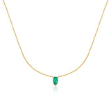 Floating Pear Emerald Necklace