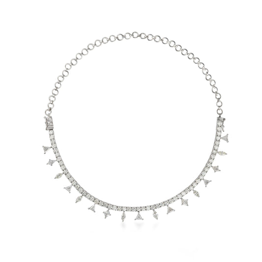 Multi Fancy Shape Diamond Drop 2 in 1 Bracelet & Necklace