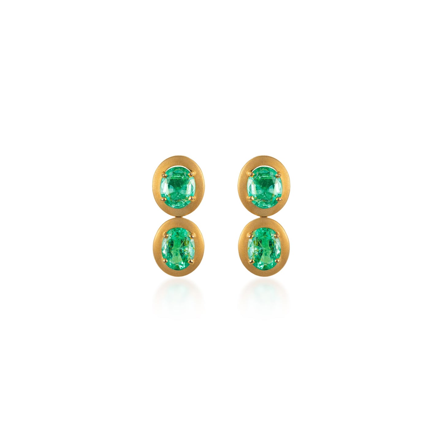 Ishtar Emerald Double Drop Earrings Small