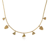 Cartouche Kumaree Five Trillion Fancy Color Diamond & Two Pave Shield Necklace