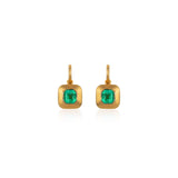 Emerald Drop Hoop Earrings