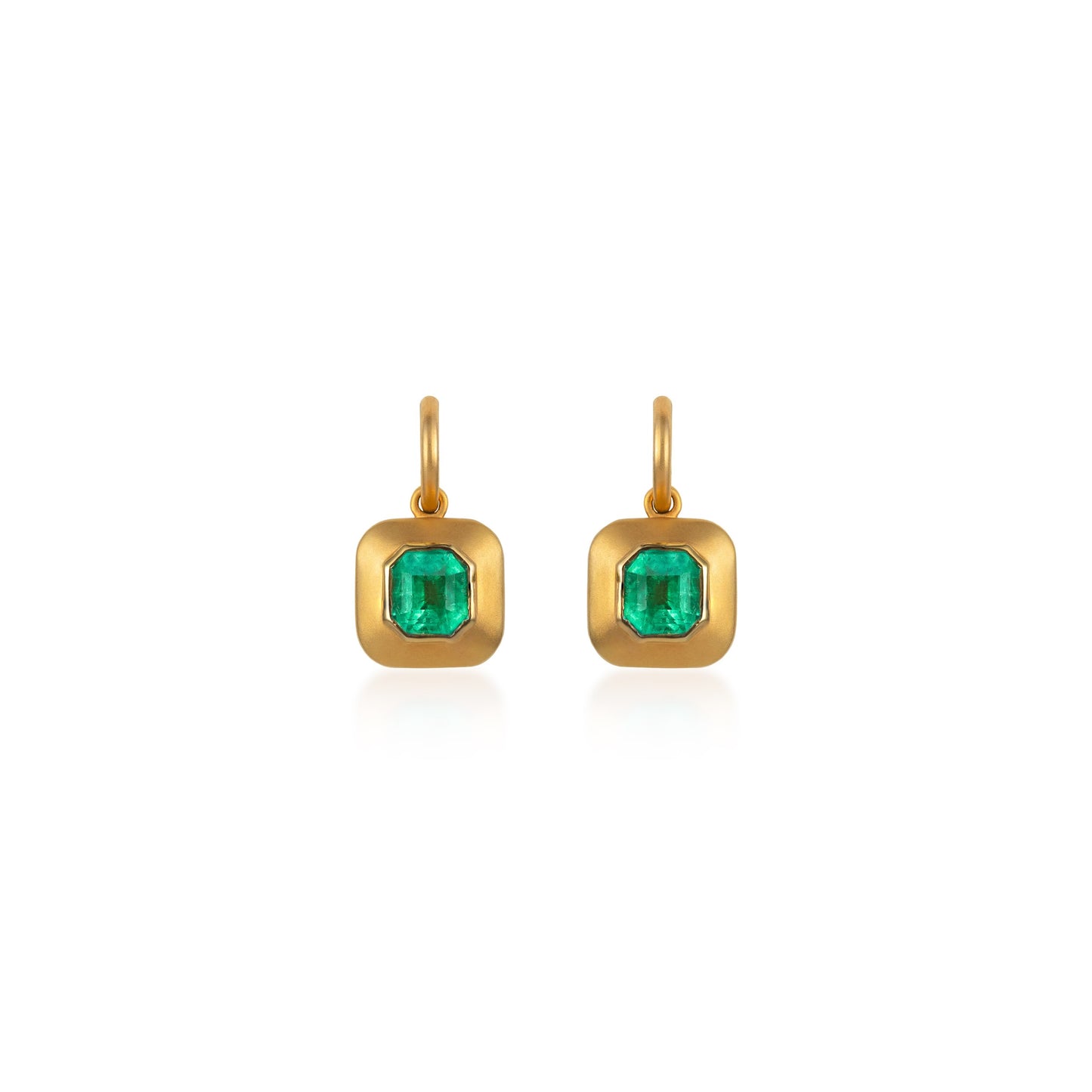 Emerald Drop Hoop Earrings