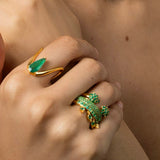 Emerald Pave Ring