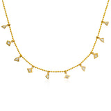 10 Diamond Shield Bezel Drop Necklace