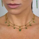 7 Marquise Emerald Drop Necklace Petite