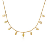 Nine Yellow Diamond Marquise Drop Necklace