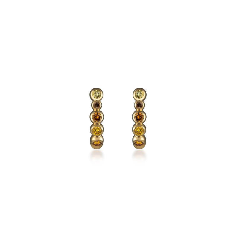Beaded Fancy Color Diamond Small Hoops