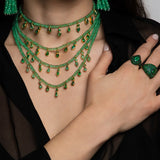 Emerald Dome Pave Ring Ring