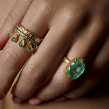 Emerald Solitaire Claw Ring