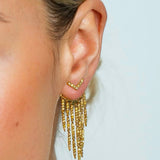 Fancy Color Pave Long Spike Earrings