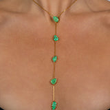 Carved Emerald Leaf Lariat
