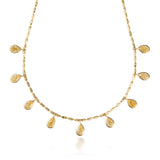 Nine Yellow Diamond Pear Drop Necklace