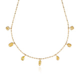 Seven Multi Fancy Shape Drop Necklace