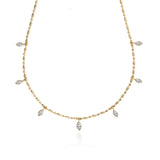 Seven Marquise Drop Necklace