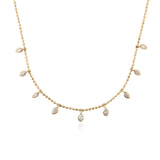 Nine Marquise Drop Necklace