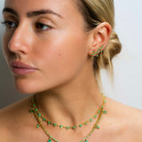 Emerald Pave Dancing Drop Ear Climbers