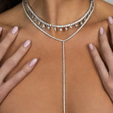 Diamond Tennis Lariat Necklace