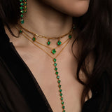 Emerald Kite Lariat Necklace