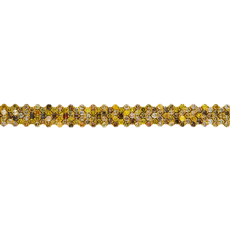 Fancy Color Diamond Chainmail Mesh Choker Necklace
