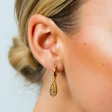 Extra Large Pave Pear Dancing Earrings