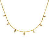 7 Marquise Fancy Color Diamond Drop Necklace
