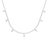 7 Multi Shape Diamond Drop Necklace