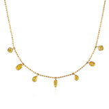7 Yellow Diamond Fancy Shape Drop Necklace