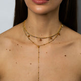 Fancy Color Diamond Dancing Bezel Lariat Necklace