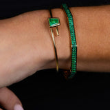 The JJ Knot Trapezoid Emerald Bangle