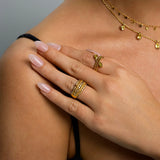 Diamond Emerald Drop Ring