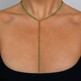 Emerald Tennis Lariat Necklace