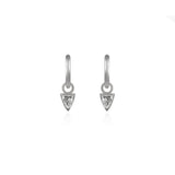 Huggies With Bezeled Trillion Diamond Drops