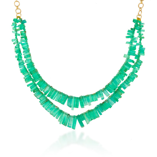 The Aphrodite Emerald Double Strand Necklace