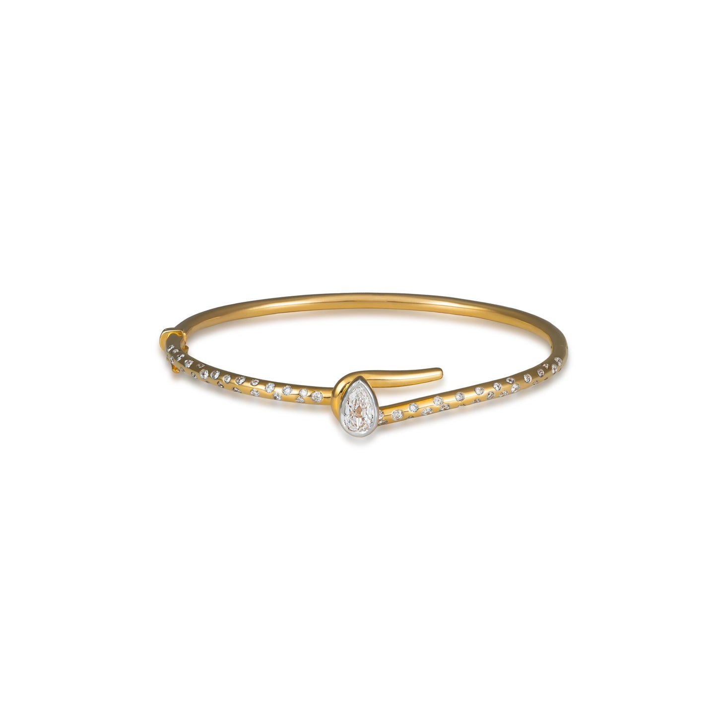 The JJ Knot Pear Shape Diamond Pave Bangle Yellow