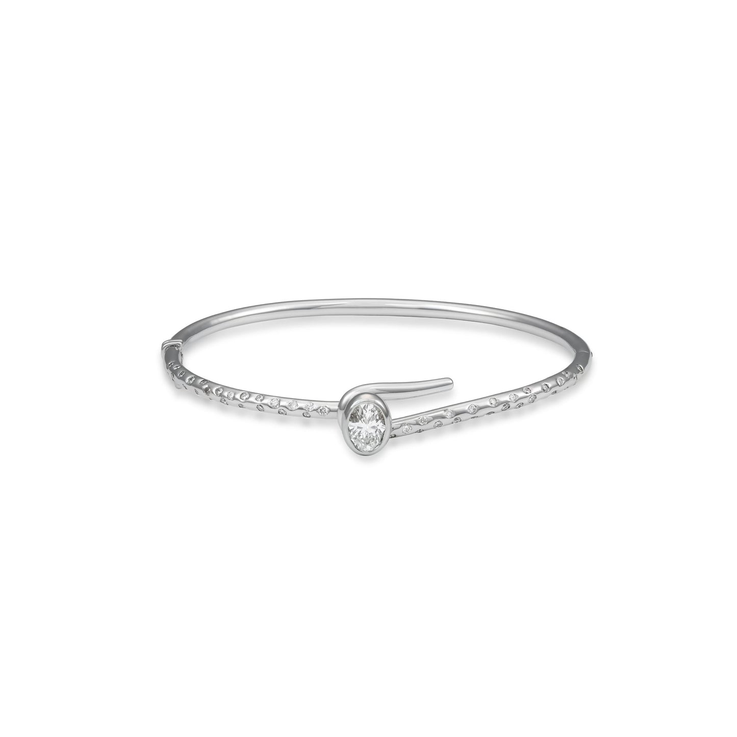 The JJ Knot Oval Diamond Pave Bangle